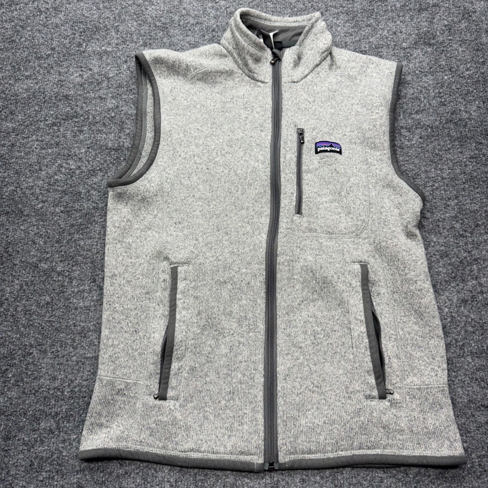 Patagonia Better Sweater Vest Mens Small Grey Heather Full Zip Fleece 25881